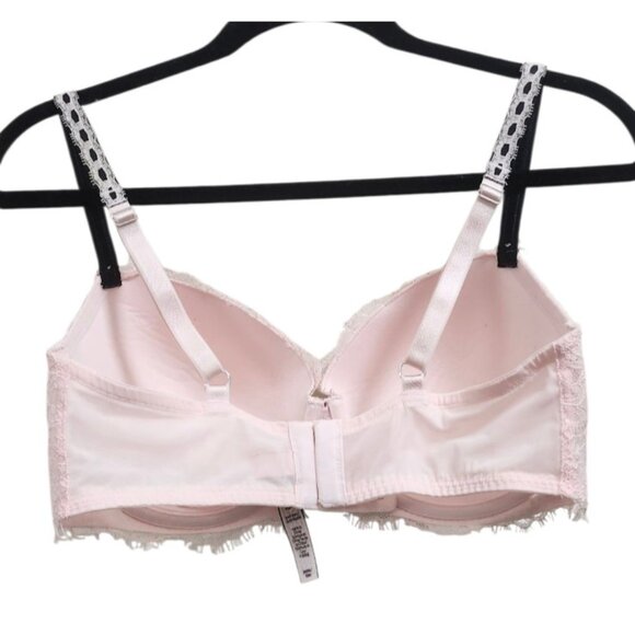 VS DREAM ANGELS Lightly Lined Ribbon Slot Demi Bra Angel Pink Ribbon Slot 36DD - Picture 8 of 14